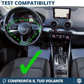 VOLANTE Sportivo Per Audi A3, S3, RS3 (8V) 16-20, Base Piatta in Carbonio e Pelle | Ricambio Ergonomico