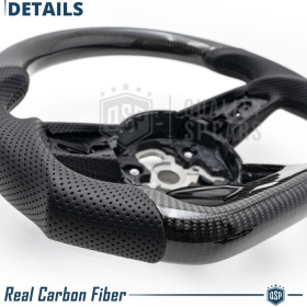 VOLANTE Sportivo Per Audi A3, S3, RS3 (8V) 16-20, Base Piatta in Carbonio e Pelle | Ricambio Ergonomico