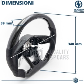 VOLANTE Sportivo Per Audi A3, S3, RS3 (8V) 16-20, Base Piatta in Carbonio e Pelle | Ricambio Ergonomico