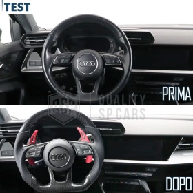 VOLANTE Deportivo para Audi A3 8Y, Plano en Carbono y Piel | Reemplazo Ergonómico