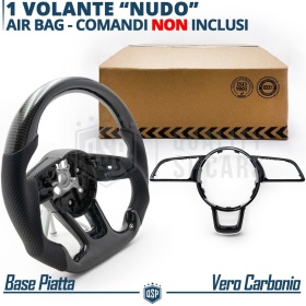 VOLANTE Deportivo para Audi A4, S4, RS4 (B9), Plano en Carbono y Piel | Reemplazo Ergonómico