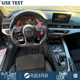 VOLANTE Deportivo para Audi A4, S4, RS4 (B9), Plano en Carbono y Piel | Reemplazo Ergonómico