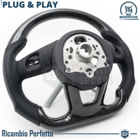VOLANTE Deportivo para Audi A4, S4, RS4 (B9), Plano en Carbono y Piel | Reemplazo Ergonómico