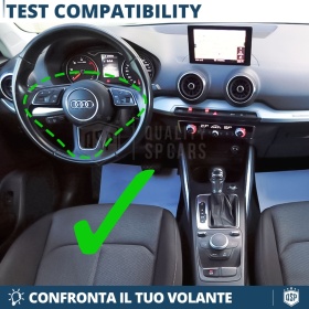 VOLANTE Deportivo para Audi Q2 desde 2020, Plano en Carbono y Piel | Reemplazo Ergonómico