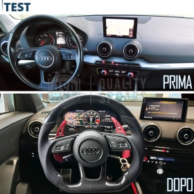 VOLANTE Deportivo para Audi Q2 desde 2020, Plano en Carbono y Piel | Reemplazo Ergonómico