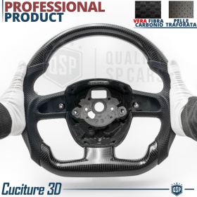 VOLANTE Deportivo para Audi A3 8P-8PA 08-12, Plano en Carbono y Piel | Reemplazo Ergonómico