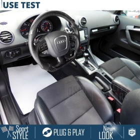VOLANTE Deportivo para Audi A3 8P-8PA 08-12, Plano en Carbono y Piel | Reemplazo Ergonómico