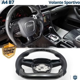 VOLANTE Deportivo para Audi A4 B7, Plano en Carbono y Piel | Reemplazo Ergonómico
