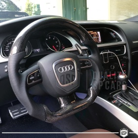 VOLANTE Deportivo para Audi A5 8T3 07-11, Plano en Carbono y Piel | Reemplazo Ergonómico