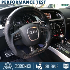 VOLANTE Deportivo para Audi A5 8T3 07-11, Plano en Carbono y Piel | Reemplazo Ergonómico