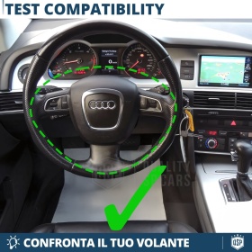 VOLANTE Deportivo para Audi A6 C6 Allroad, Plano en Carbono y Piel | Reemplazo Ergonómico