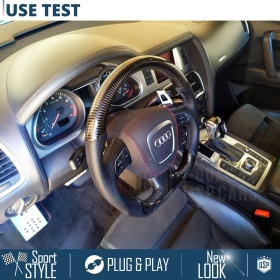 VOLANTE Deportivo para Audi A6 C6 Allroad, Plano en Carbono y Piel | Reemplazo Ergonómico