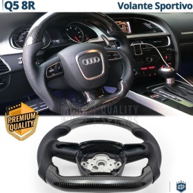 VOLANTE Deportivo para Audi Q5 8R, Plano en Carbono y Piel | Reemplazo Ergonómico