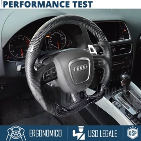 VOLANTE Deportivo para Audi Q5 8R, Plano en Carbono y Piel | Reemplazo Ergonómico
