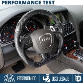 VOLANTE Deportivo para Audi Q7 4L 05-09, Plano en Carbono y Piel | Reemplazo Ergonómico