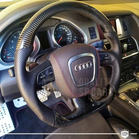 VOLANTE Deportivo para Audi Q7 4L 05-09, Plano en Carbono y Piel | Reemplazo Ergonómico
