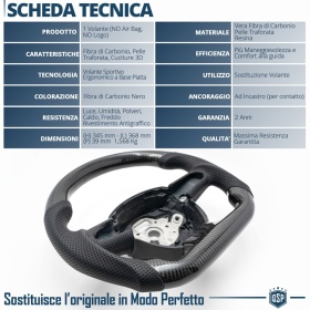 VOLANTE Deportivo para Audi Q7 4L 05-09, Plano en Carbono y Piel | Reemplazo Ergonómico
