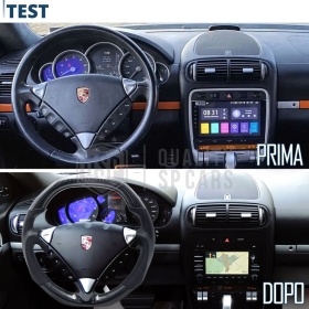 VOLANTE Deportivo para Porsche Cayenne 1 07-10, Plano en Carbono y Piel | Reemplazo Ergonómico