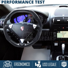VOLANTE Deportivo para Porsche Cayenne 1 07-10, Plano en Carbono y Piel | Reemplazo Ergonómico