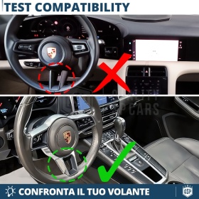 VOLANTE Deportivo para Porsche Macan 18-21, Plano en Carbono y Piel | Reemplazo Ergonómico