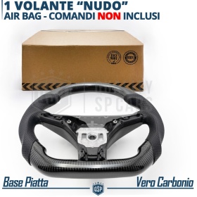 VOLANTE Deportivo para Tesla Model S 16-20, Plano en Carbono y Piel | Reemplazo Ergonómico