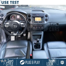 VOLANTE Deportivo para VW Tiguan 5N 11-16, Plano en Carbono y Piel | Reemplazo Ergonómico