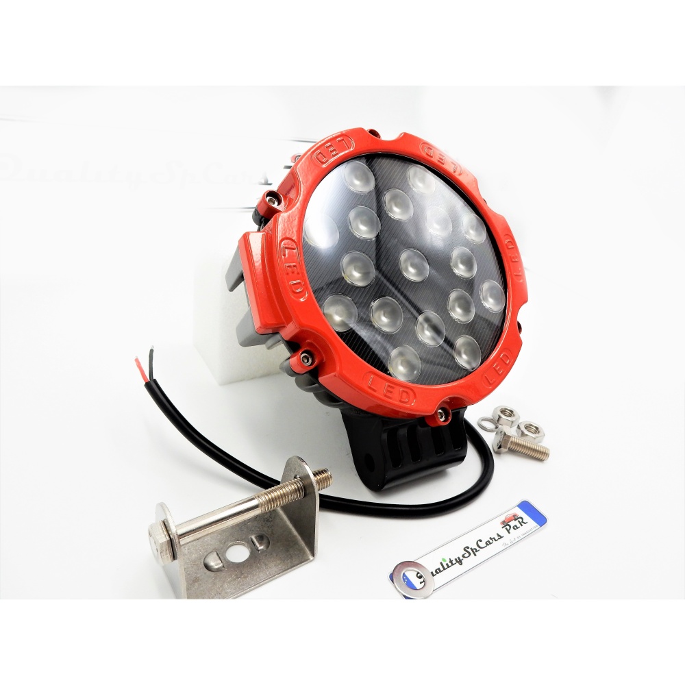 1 LUZ DE FARO ADICIONAL LED AUXILIAR AJUSTABLE ROJO COCHES TODOTERRENO 51W 6500K 3600 LUMEN 1 LUZ DE FARO ADICIONAL LED AUXILIAR AJUSTABLE ROJO COCHES TODOTERRENO 51W 6500K 3600 LUMEN