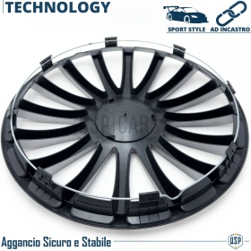 4 Tapacubos Embellecedores 13'' Pulgadas Universales, Plateadas, 16 Radios | HECHO EN UE