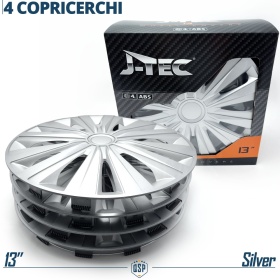 4 Car Wheel Trims Covers 13'' Inch Universal, Silver Sports Trims 12 Spokes | MADE IN EU