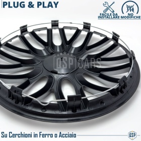 4 Tapacubos Embellecedores 13'' Pulgadas Universales, Plateadas, 10 Radios | HECHO EN UE