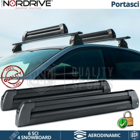 PORTAESQUÍS de Coche para Barras de Techo NORDRIVE 6 PARES de Esquís | Aprobado TÜV GS
