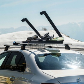PORTAESQUÍS de Coche para Barras de Techo NORDRIVE 6 PARES de Esquís | Aprobado TÜV GS