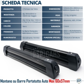 PORTAESQUÍS de Coche para Barras de Techo NORDRIVE 6 PARES de Esquís | Aprobado TÜV GS