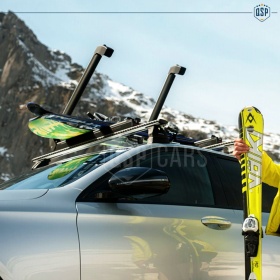PORTAESQUÍS de Coche para Barras de Techo NORDRIVE 6 PARES de Esquís | Aprobado TÜV GS