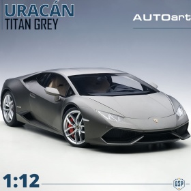 Modelo LAMBORGHINI HURACAN LP610-4 Gris Titanio, Escala 1:12, Abrible | AUTOart original