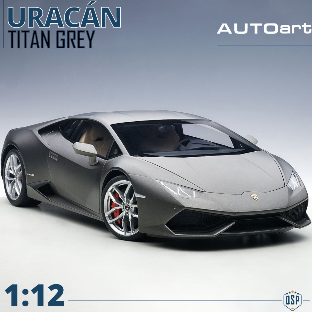 LAMBORGHINI HURACAN LP610-4 Titanium Grey, 1:12 Scale, Openable | Original AUTOart LAMBORGHINI HURACAN LP610-4 Titanium Grey, 1:12 Scale, Openable | Original AUTOart
