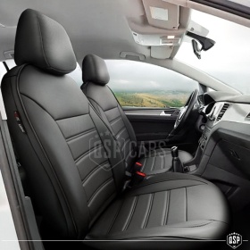 FUNDAS ASIENTOS para VW Golf 7 ESPECÍFICAS en CUERO Pu Ngro | Juego Completo | Certificados TÜV
