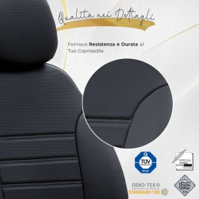 FUNDAS ASIENTOS para VW Golf 7 ESPECÍFICAS en CUERO Pu Ngro | Juego Completo | Certificados TÜV