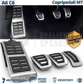 Sport PEDALKAPPEN für Audi A6 C6 Schaltgetriebe | Pedalabdeckungen aus Aluminium und Rutschfestem Gummi
