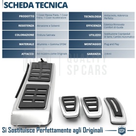Sport PEDALKAPPEN für Audi A6 C6 Schaltgetriebe | Pedalabdeckungen aus Aluminium und Rutschfestem Gummi
