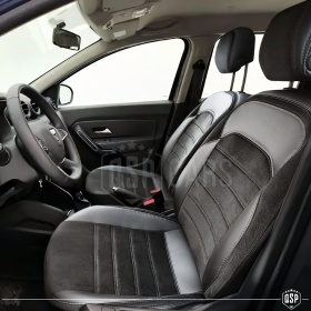 FUNDAS ASIENTOS para Dacia Duster 2 ESPECÍFICAS en CUERO Pu Ngro y Efecto Ante, | Juego Completo | Certificados TÜV