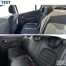 COPRISEDILI Per Dacia Sandero Stepway 2 SU MISURA, PELLE Pu ed Effetto Scamosciato Nero | Certificati TÜV