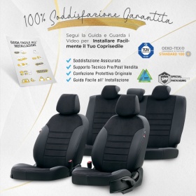 COPRISEDILI Per Dacia Sandero Stepway 2 SU MISURA, PELLE Pu ed Effetto Scamosciato Nero | Certificati TÜV
