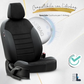 COPRISEDILI Per Ford Focus 3 SU MISURA, PELLE Pu ed Effetto Scamosciato Nero | Certificati TÜV
