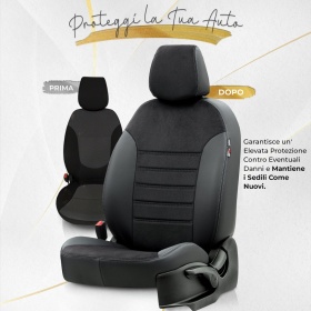 COPRISEDILI Per Ford Focus 3 SU MISURA, PELLE Pu ed Effetto Scamosciato Nero | Certificati TÜV