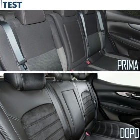 FUNDAS ASIENTOS para Nissan Qashqai J11 ESPECÍFICAS en CUERO Pu Ngro y Efecto Ante, | Juego Completo | Certificados TÜV