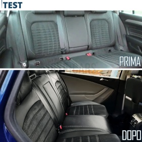 FUNDAS ASIENTOS para VW Passat B6 ESPECÍFICAS en CUERO Pu Ngro y Efecto Ante, | Juego Completo | Certificados TÜV