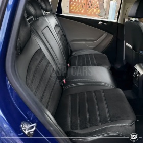 FUNDAS ASIENTOS para VW Passat B6 ESPECÍFICAS en CUERO Pu Ngro y Efecto Ante, | Juego Completo | Certificados TÜV
