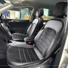 FUNDAS ASIENTOS para VW Tiguan 2 ESPECÍFICAS en CUERO Pu Ngro y Efecto Ante, | Juego Completo | Certificados TÜV