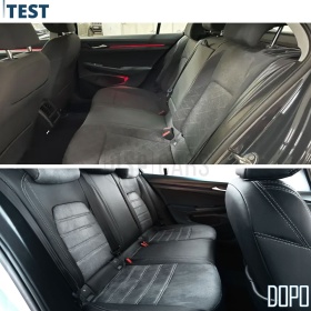 FUNDAS ASIENTOS para VW Golf 8 ESPECÍFICAS en CUERO Pu Ngro y Efecto Ante Gris | Juego Completo | Certificados TÜV
